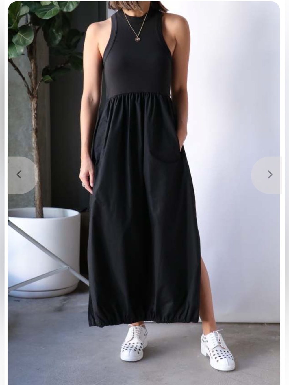 Tibi Ribbed Tank Balloon Dress - Black size Small